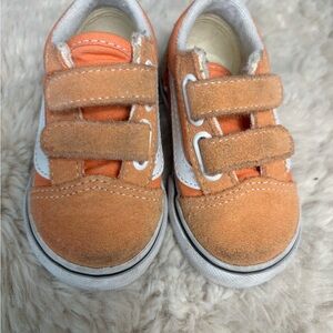 Vans Orange Kids Sneakers with Velcro